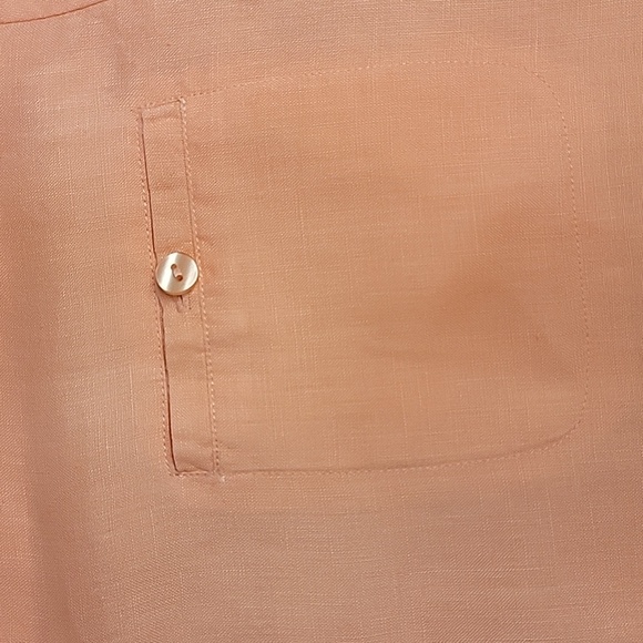 Women's Chadwick's Linen Long Sleeve Button Down Blouse, Coral, Size 16, EUC - Picture 3 of 7